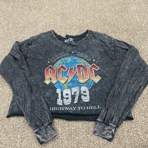 AC/DC Vintage-Style Black Graphic Sweatshirt